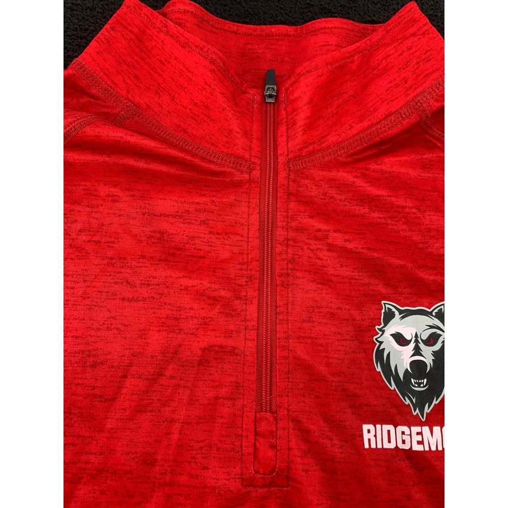 Womens Red Ridgemont Wolf Logo 1/4‎ Zip Performance Pullover Athletic Shirt - Picture 4 of 9